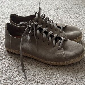 Toms Taupe Lace-Up Espadrilles